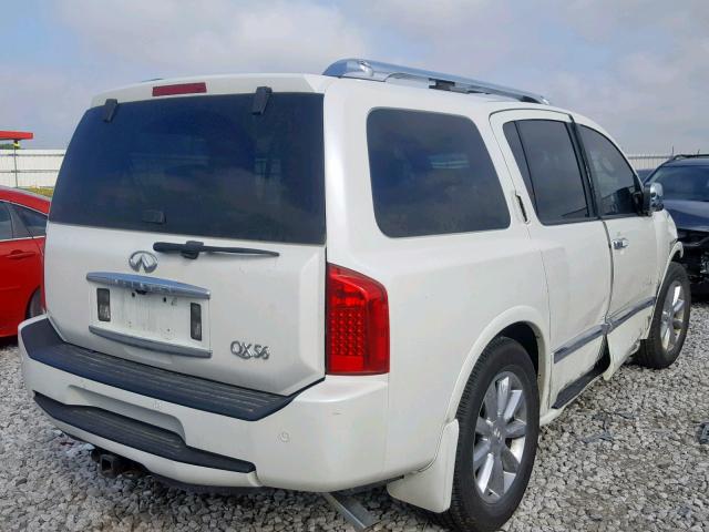 5N3AA08D38N910798 - 2008 INFINITI QX56 WHITE photo 4