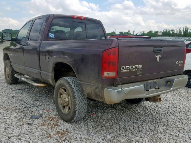 1D7KU28D24J173461 - 2004 DODGE RAM 2500 S MAROON photo 3