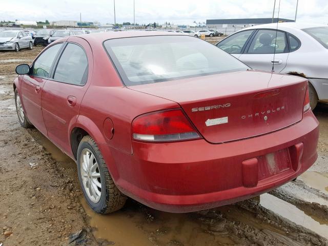 1C3EL46R92N136471 - 2002 CHRYSLER SEBRING LX RED photo 3