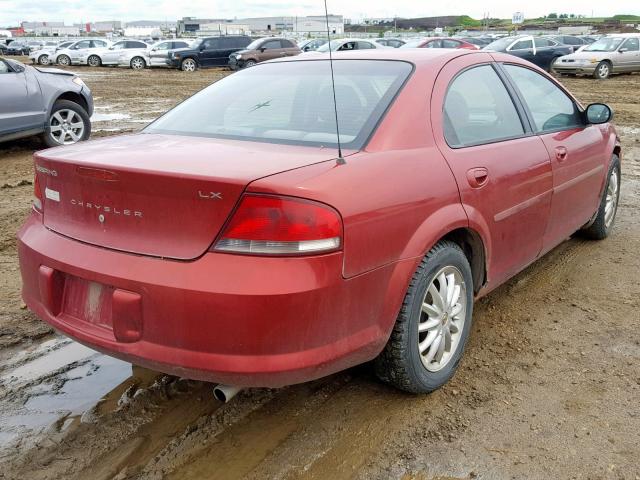 1C3EL46R92N136471 - 2002 CHRYSLER SEBRING LX RED photo 4