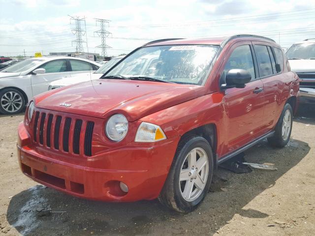 1J8FF47W57D138204 - 2007 JEEP COMPASS RED photo 2