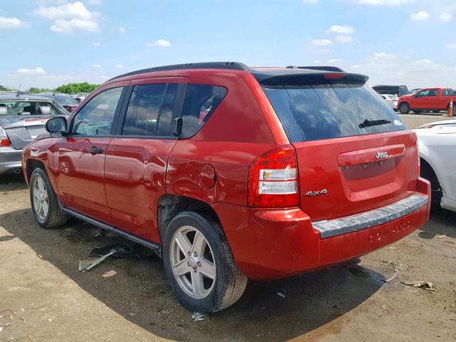 1J8FF47W57D138204 - 2007 JEEP COMPASS RED photo 3