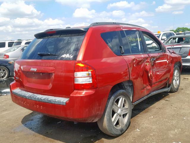 1J8FF47W57D138204 - 2007 JEEP COMPASS RED photo 4