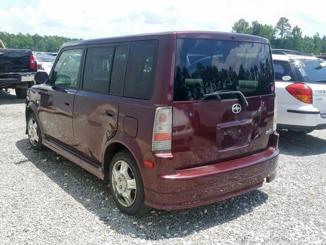 JTLKT324364042721 - 2006 TOYOTA SCION XB MAROON photo 3