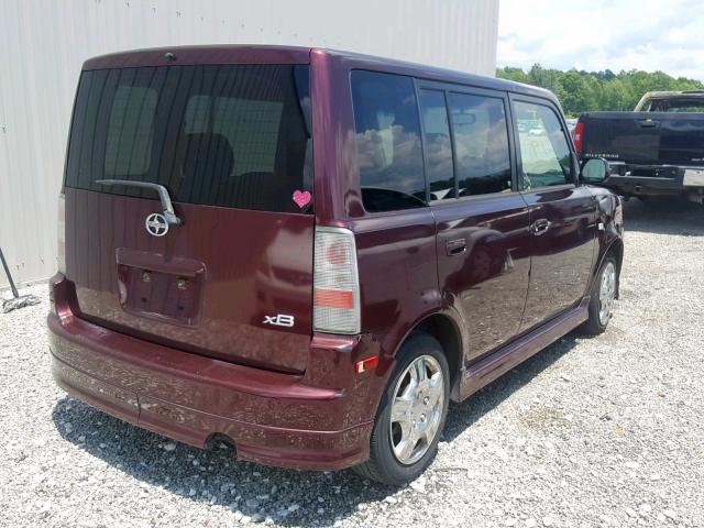 JTLKT324364042721 - 2006 TOYOTA SCION XB MAROON photo 4