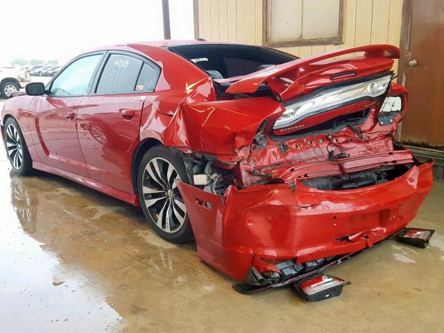 2C3CDXEJ7DH507480 - 2013 DODGE CHARGER SR RED photo 3