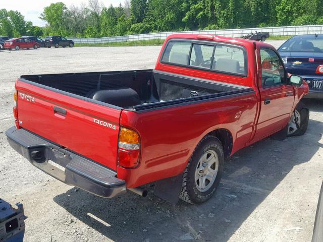 5TENL42N74Z419482 - 2004 TOYOTA TACOMA RED photo 4