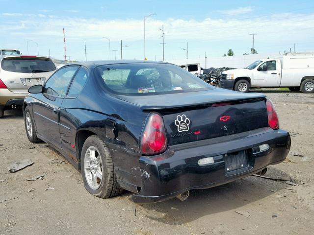 2G1WX15K719322477 - 2001 CHEVROLET MONTE CARL BLACK photo 3