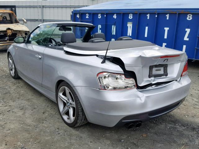 WBAUN93548VE94151 - 2008 BMW 135 I SILVER photo 3