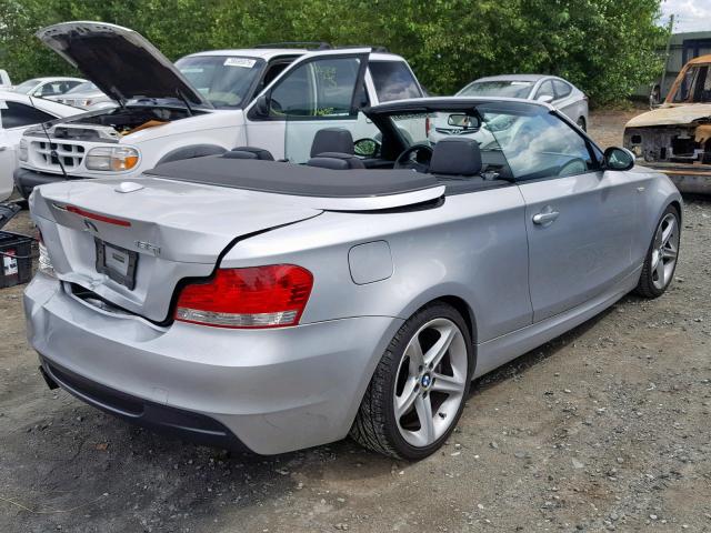 WBAUN93548VE94151 - 2008 BMW 135 I SILVER photo 4