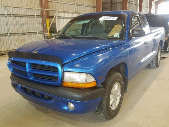 1B7FL22P5WS704182 - 1998 DODGE DAKOTA BLUE photo 2