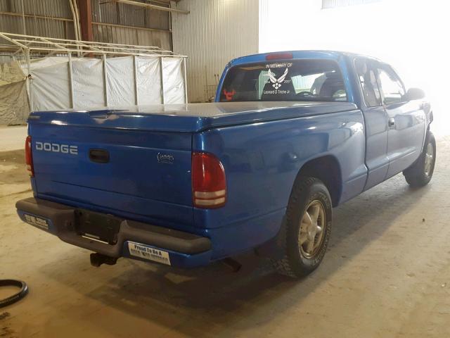 1B7FL22P5WS704182 - 1998 DODGE DAKOTA BLUE photo 4