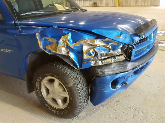 1B7FL22P5WS704182 - 1998 DODGE DAKOTA BLUE photo 9