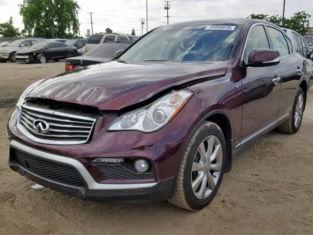 JN1BJ0RP9GM235637 - 2016 INFINITI QX50 BURGUNDY photo 2