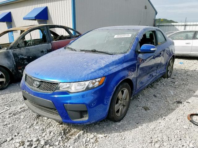 KNAFU6A26A5250801 - 2010 KIA FORTE EX BLUE photo 2