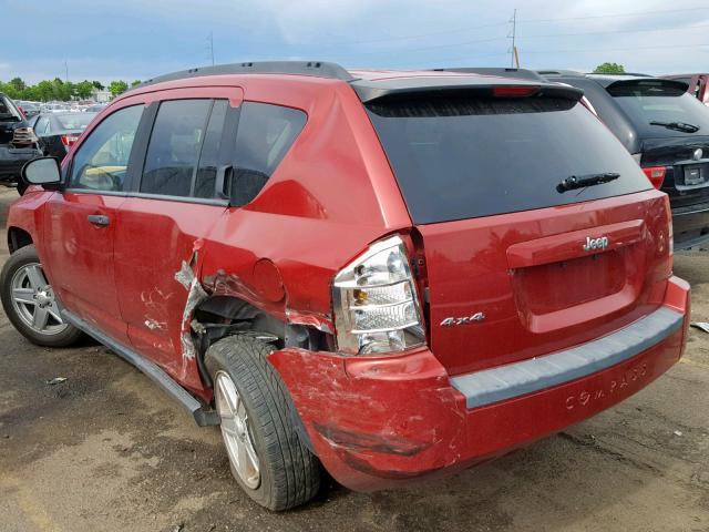 1J8FD47W87D291451 - 2007 JEEP COMPASS BURGUNDY photo 3