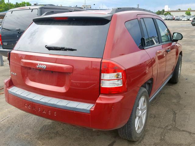 1J8FD47W87D291451 - 2007 JEEP COMPASS BURGUNDY photo 4