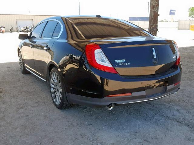 1LNHL9DK4DG609661 - 2013 LINCOLN MKS BLACK photo 3