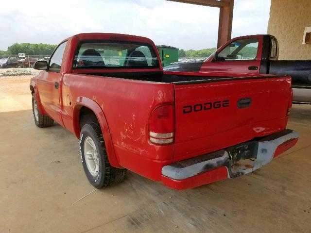 1B7FL26X3XS316783 - 1999 DODGE DAKOTA RED photo 3