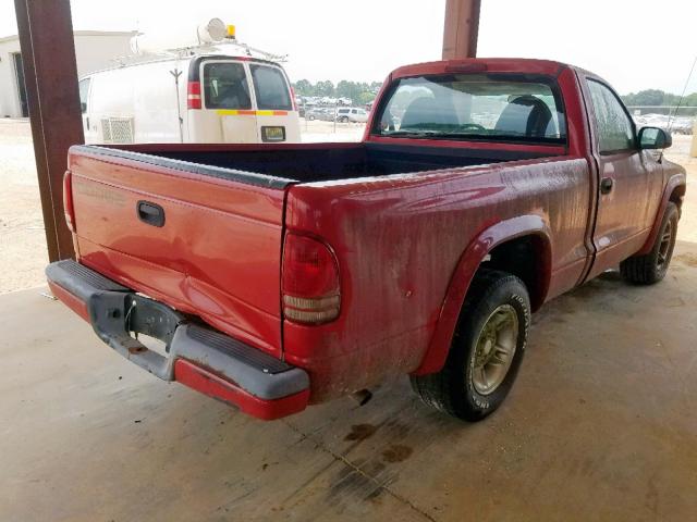 1B7FL26X3XS316783 - 1999 DODGE DAKOTA RED photo 4