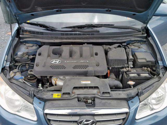 KMHDU46D87U225594 - 2007 HYUNDAI ELANTRA GL BLUE photo 7