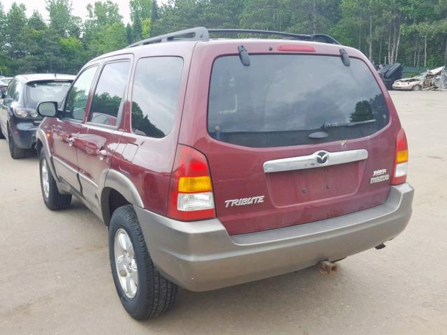4F2CZ96114KM00196 - 2004 MAZDA TRIBUTE ES მუქწითელი ფოტო 3