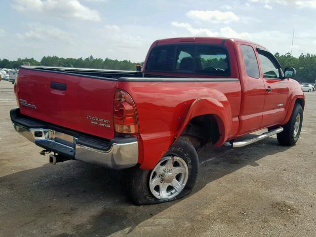 5TETU62N05Z073826 - 2005 TOYOTA TACOMA PRE RED photo 4