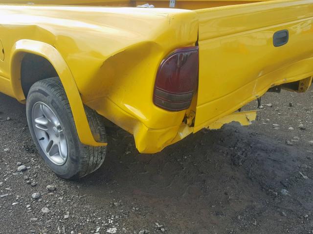 1B7GL26Z2XS118542 - 1999 DODGE DAKOTA YELLOW photo 9