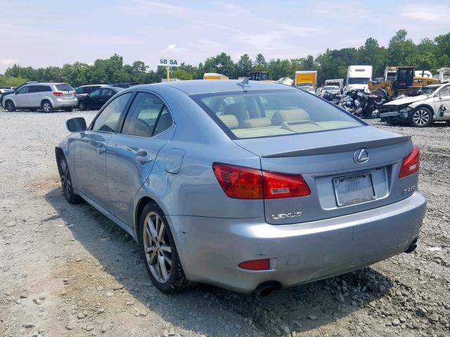 JTHBK262885067451 - 2008 LEXUS IS 250 BLUE photo 3