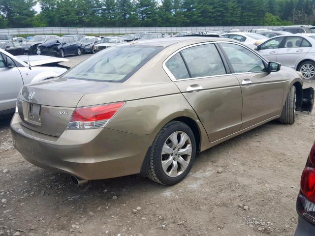 1HGCP36818A004749 - 2008 HONDA ACCORD EXL GOLD photo 4