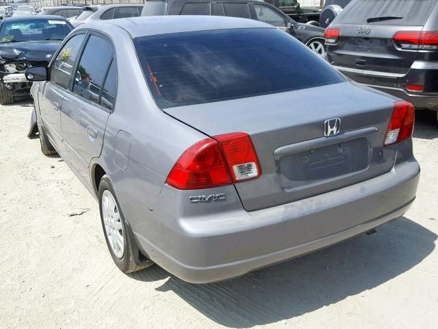 2HGES16554H520643 - 2004 HONDA CIVIC LX GRAY photo 3