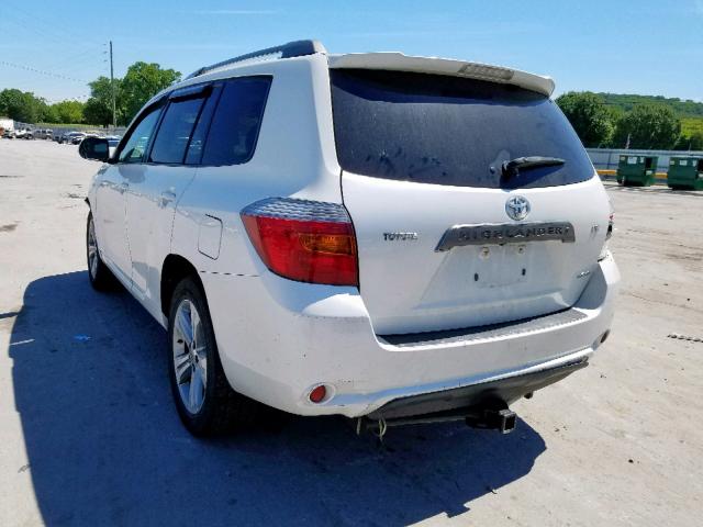 JTEES43A982067381 - 2008 TOYOTA HIGHLANDER SILVER photo 3