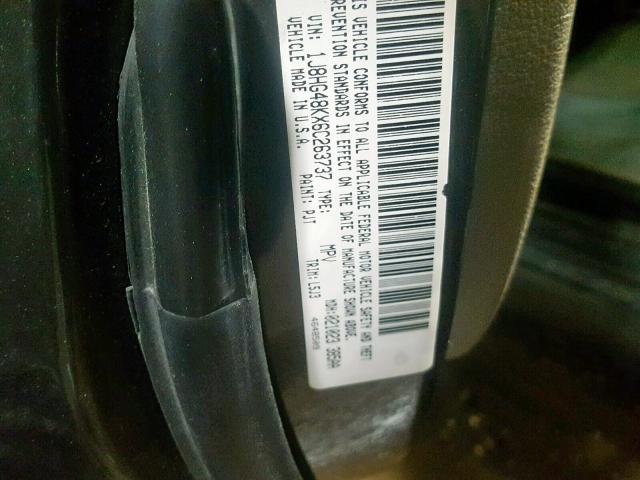 1J8HG48KX6C263737 - 2006 JEEP COMMANDER CHARCOAL photo 10