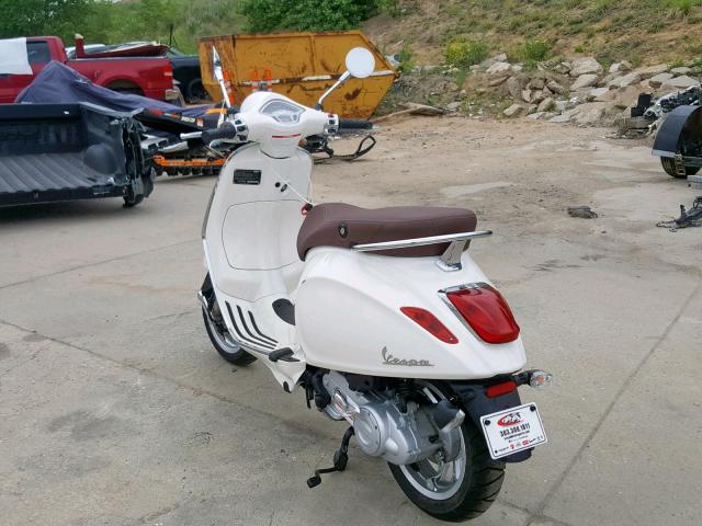 ZAPC536B7K5300440 - 2019 VESPA PRIMAVERA WHITE photo 3