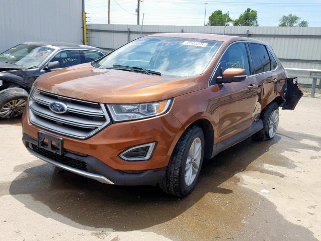 2FMPK4J93HBC63988 - 2017 FORD EDGE SEL BROWN photo 2