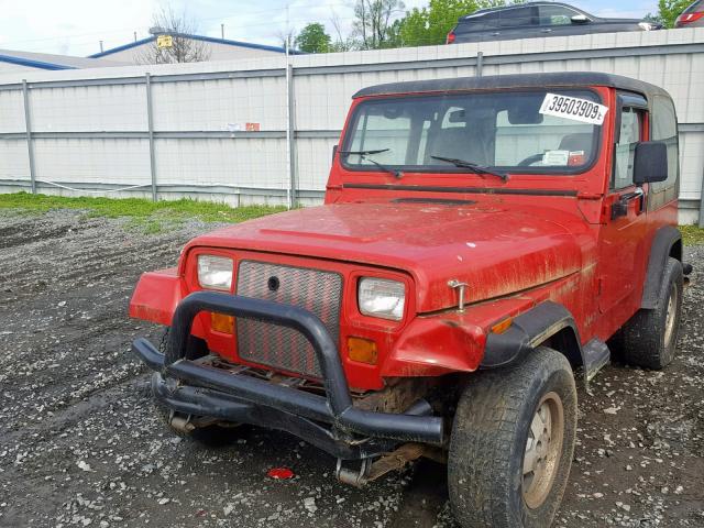 1J4FY29S9SP203721 - 1995 JEEP WRANGLER / RED photo 2