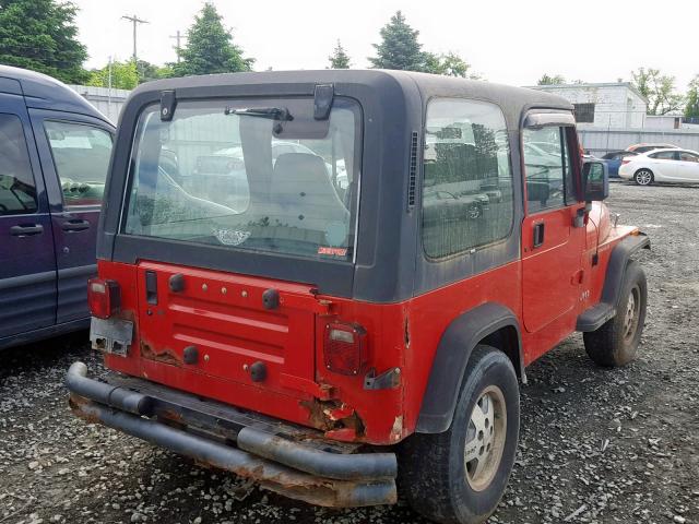 1J4FY29S9SP203721 - 1995 JEEP WRANGLER / RED photo 4