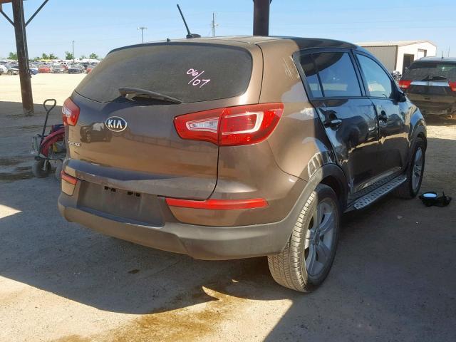 KNDPB3A28D7526240 - 2013 KIA SPORTAGE B BROWN photo 4