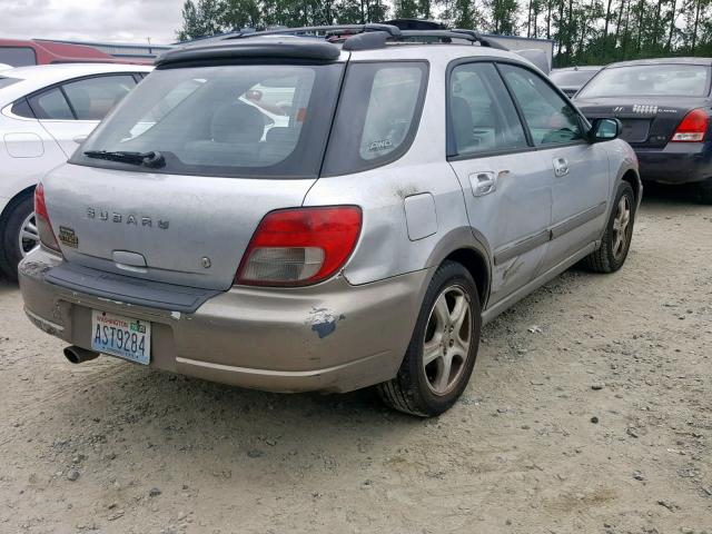 JF1GG68502H815709 - 2002 SUBARU IMPREZA OU SILVER photo 4