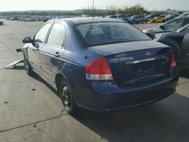 KNAFE121675412361 - 2007 KIA SPECTRA EX BLUE photo 3