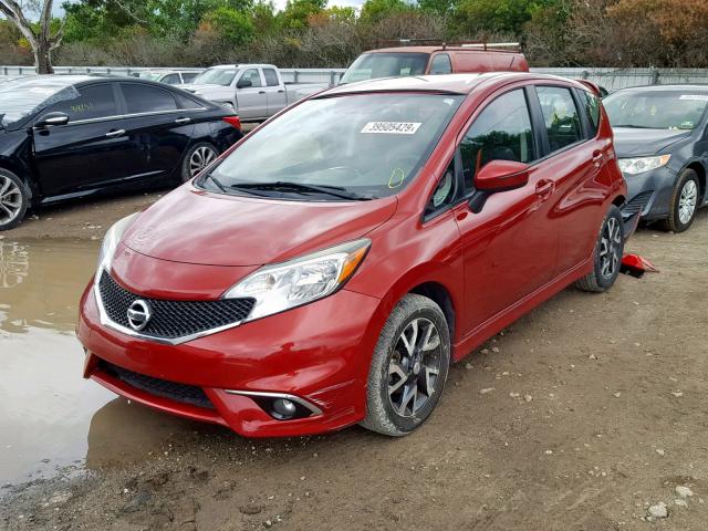 3N1CE2CP3FL370778 - 2015 NISSAN VERSA NOTE RED photo 2