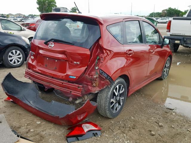 3N1CE2CP3FL370778 - 2015 NISSAN VERSA NOTE RED photo 4