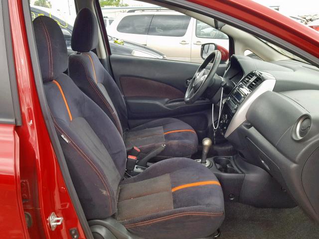 3N1CE2CP3FL370778 - 2015 NISSAN VERSA NOTE RED photo 5