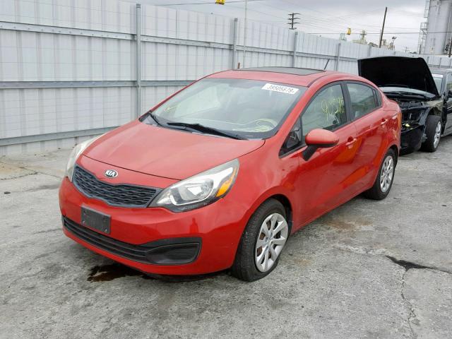 KNADM4A31D6195712 - 2013 KIA RIO LX RED photo 2