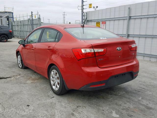 KNADM4A31D6195712 - 2013 KIA RIO LX RED photo 3