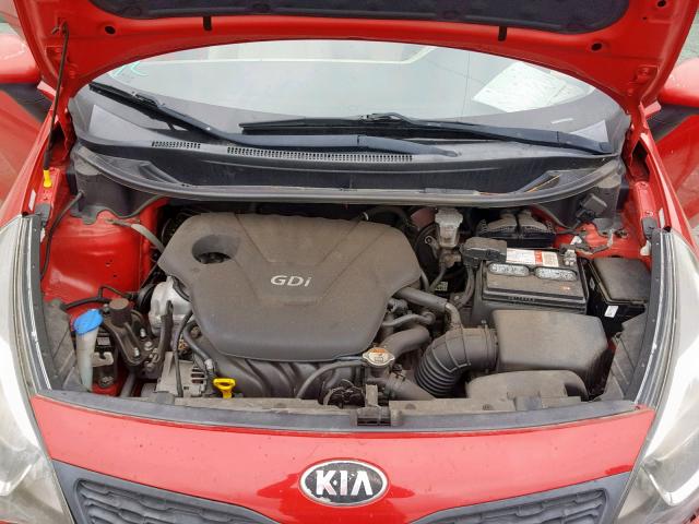 KNADM4A31D6195712 - 2013 KIA RIO LX RED photo 7