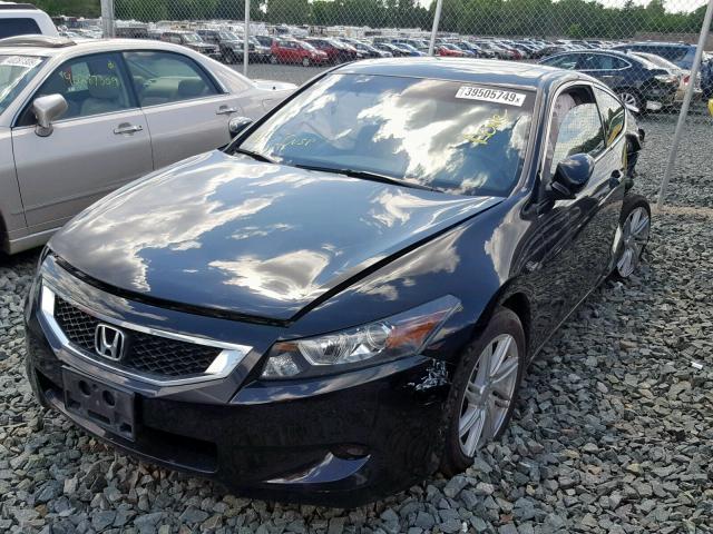 1HGCS128X8A009473 - 2008 HONDA ACCORD EXL BLACK photo 2