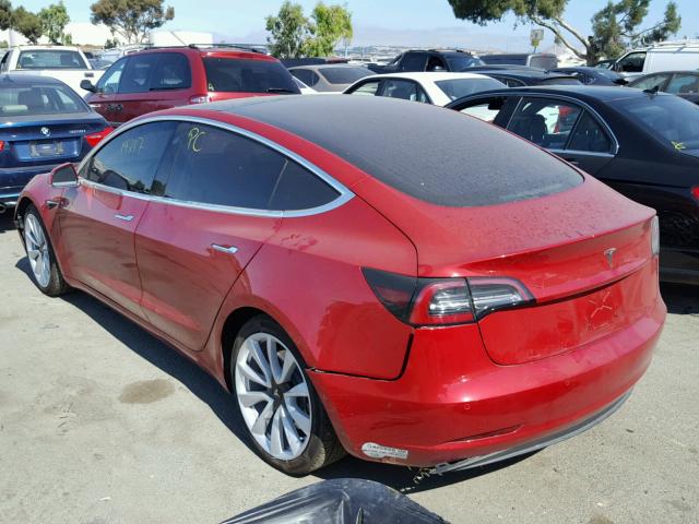 5YJ3E1EA0HF000101 - 2017 TESLA MODEL 3 RED photo 3