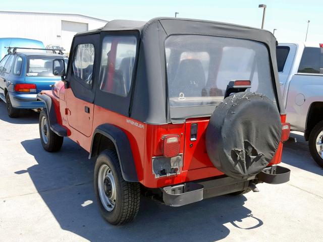 1J4FY19P3SP304257 - 1995 JEEP WRANGLER / RED photo 3