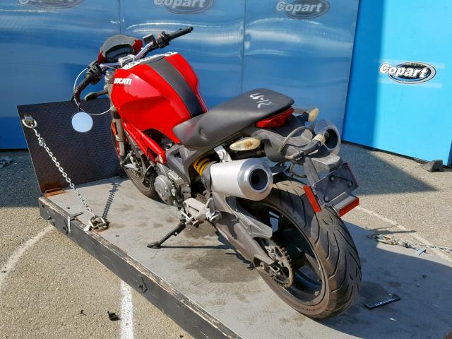 ZDM1RADN89B007743 - 2009 DUCATI MONSTER 69 RED photo 3